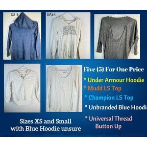 Five (5) Women’s Tops Pullovers/ Hoodies/ Button up All Longsleeve Fall Winter